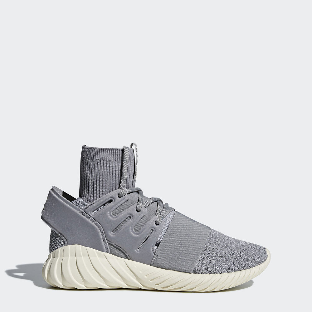 Adidas Tubular Doom Primeknit - Originals γυναικεια - Γκρι/Γκρι/Κρέμα Ασπρα,Μέγεθος: EU 36 – 54 2/3